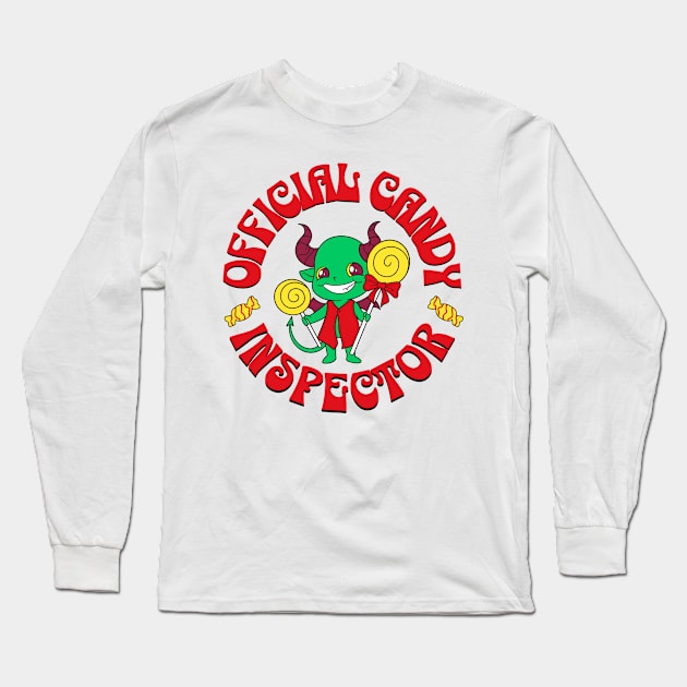 Official Candy Inspector Cute Monster Long Sleeve T-Shirt by Nexa Tee Designs